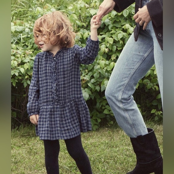RARE Doen kids Bleu cottage dress in plaid NWT - Picture 4 of 8